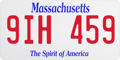 MA license plate 9IH459