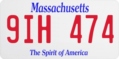 MA license plate 9IH474