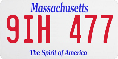 MA license plate 9IH477