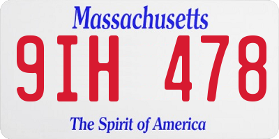 MA license plate 9IH478