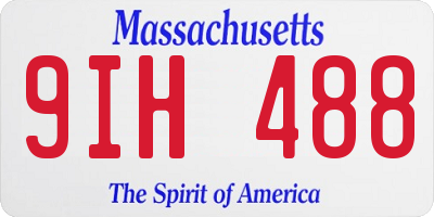 MA license plate 9IH488