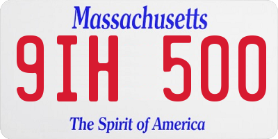 MA license plate 9IH500