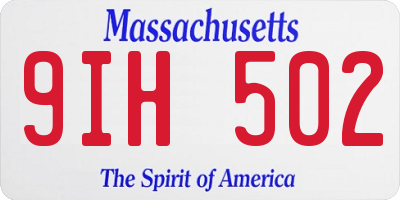 MA license plate 9IH502