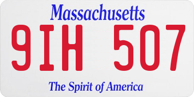 MA license plate 9IH507