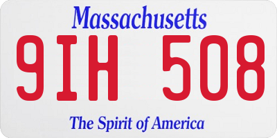 MA license plate 9IH508