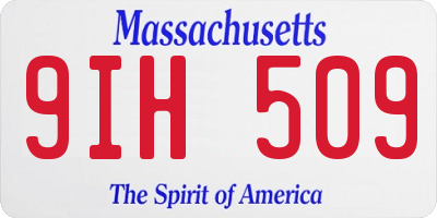 MA license plate 9IH509