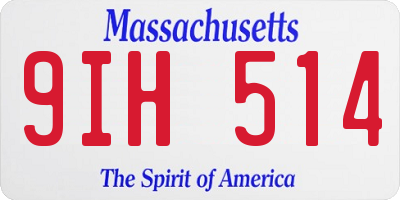 MA license plate 9IH514
