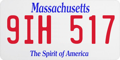 MA license plate 9IH517