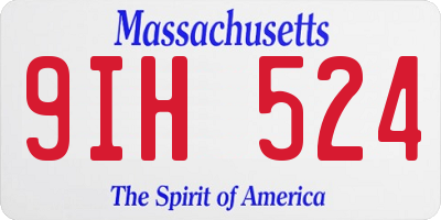 MA license plate 9IH524