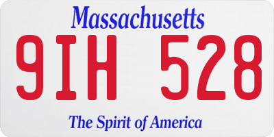 MA license plate 9IH528