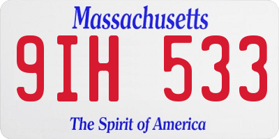 MA license plate 9IH533