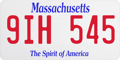 MA license plate 9IH545
