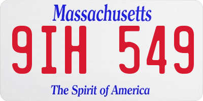 MA license plate 9IH549