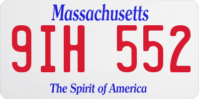 MA license plate 9IH552