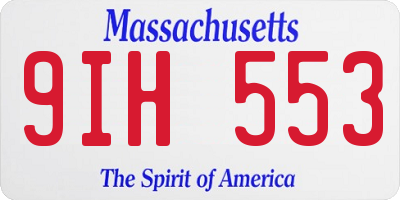 MA license plate 9IH553