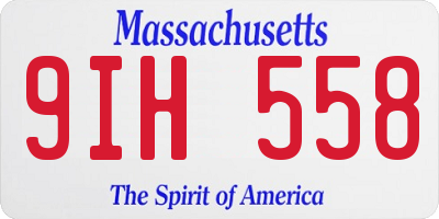 MA license plate 9IH558