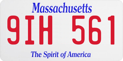 MA license plate 9IH561