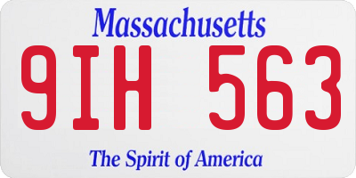 MA license plate 9IH563