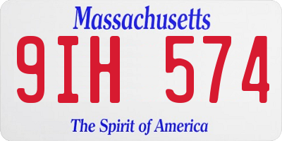 MA license plate 9IH574