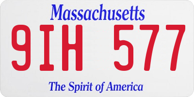 MA license plate 9IH577