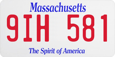 MA license plate 9IH581