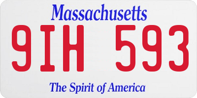 MA license plate 9IH593