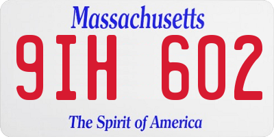 MA license plate 9IH602