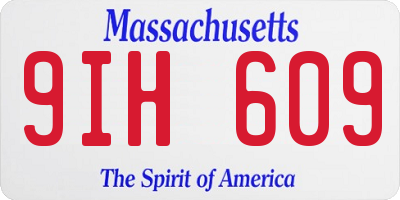 MA license plate 9IH609