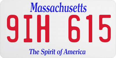 MA license plate 9IH615