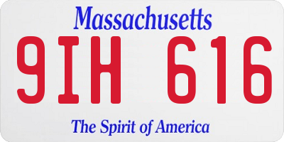 MA license plate 9IH616