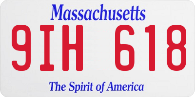 MA license plate 9IH618