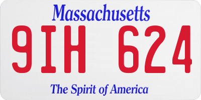 MA license plate 9IH624