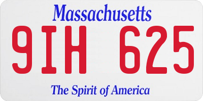 MA license plate 9IH625