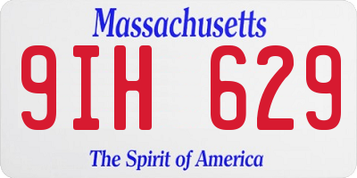 MA license plate 9IH629