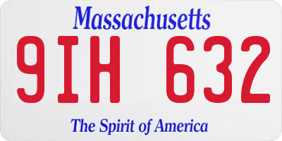 MA license plate 9IH632