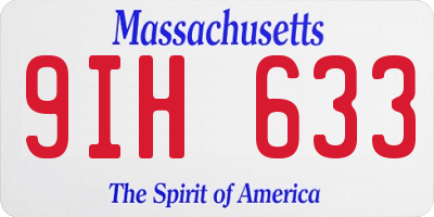 MA license plate 9IH633