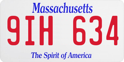 MA license plate 9IH634
