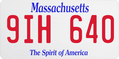 MA license plate 9IH640