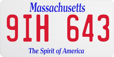 MA license plate 9IH643