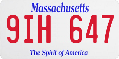MA license plate 9IH647