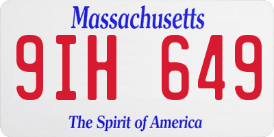 MA license plate 9IH649