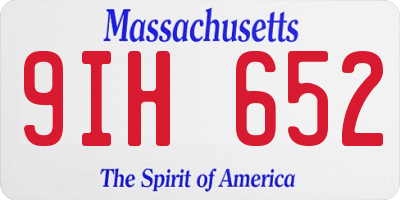 MA license plate 9IH652