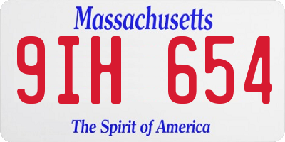 MA license plate 9IH654
