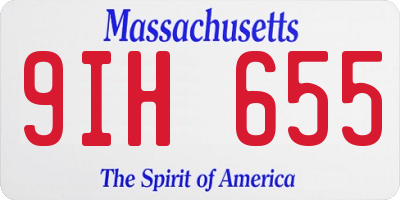 MA license plate 9IH655