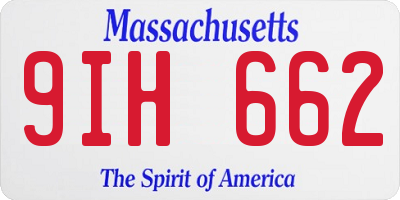 MA license plate 9IH662