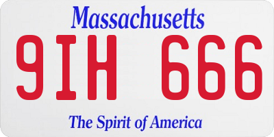 MA license plate 9IH666