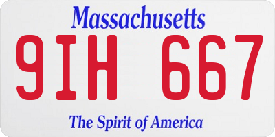 MA license plate 9IH667