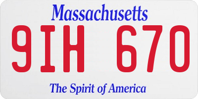 MA license plate 9IH670
