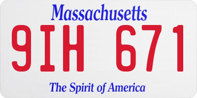 MA license plate 9IH671