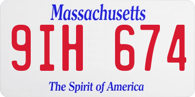 MA license plate 9IH674